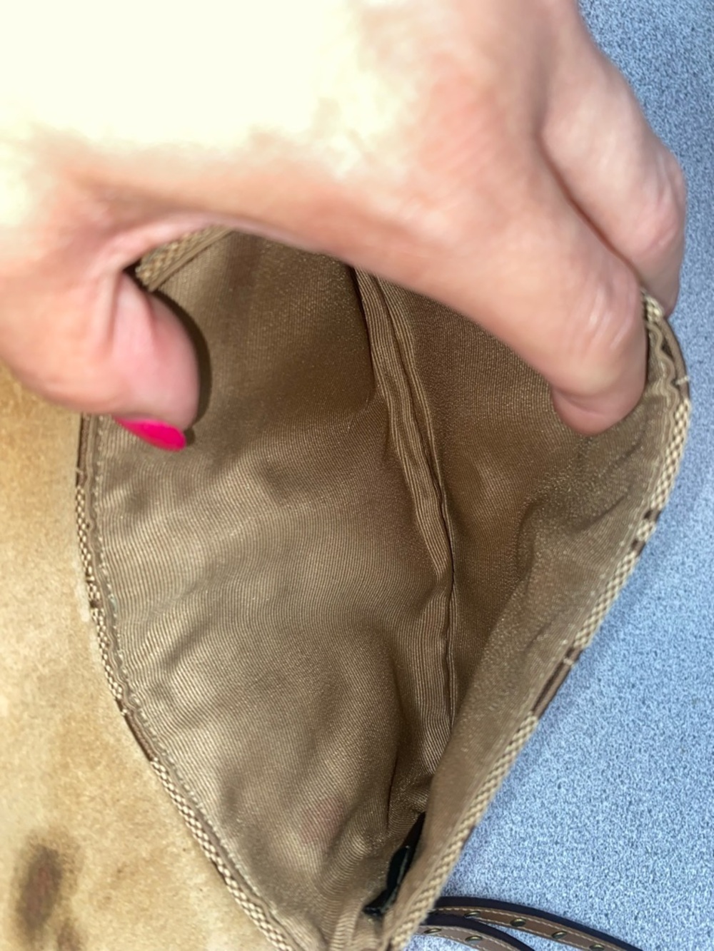 Coach Vintage SoHo Suede Tan Signature Canvas Leather Wristlet GUC - Picture 7 of 14